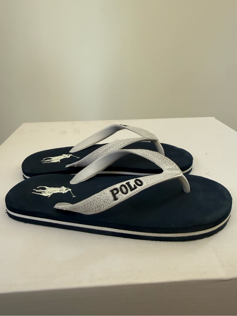 Polo Ralph Lauren Bolt Flip Flops Navy Size 13